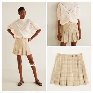 Mango | Milu Check Pleated Mini Skirt